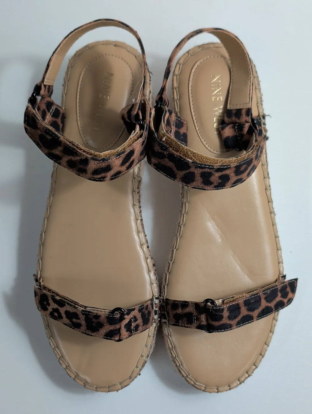 Nine West Animal Print Espadrille Sandals Size 9